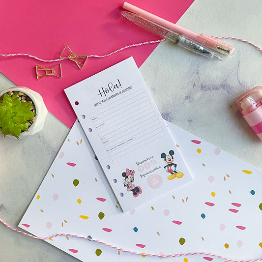 Insert A6 (Personal) Minni y mickey