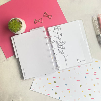 Planner de discos B6 Floral Minimalista