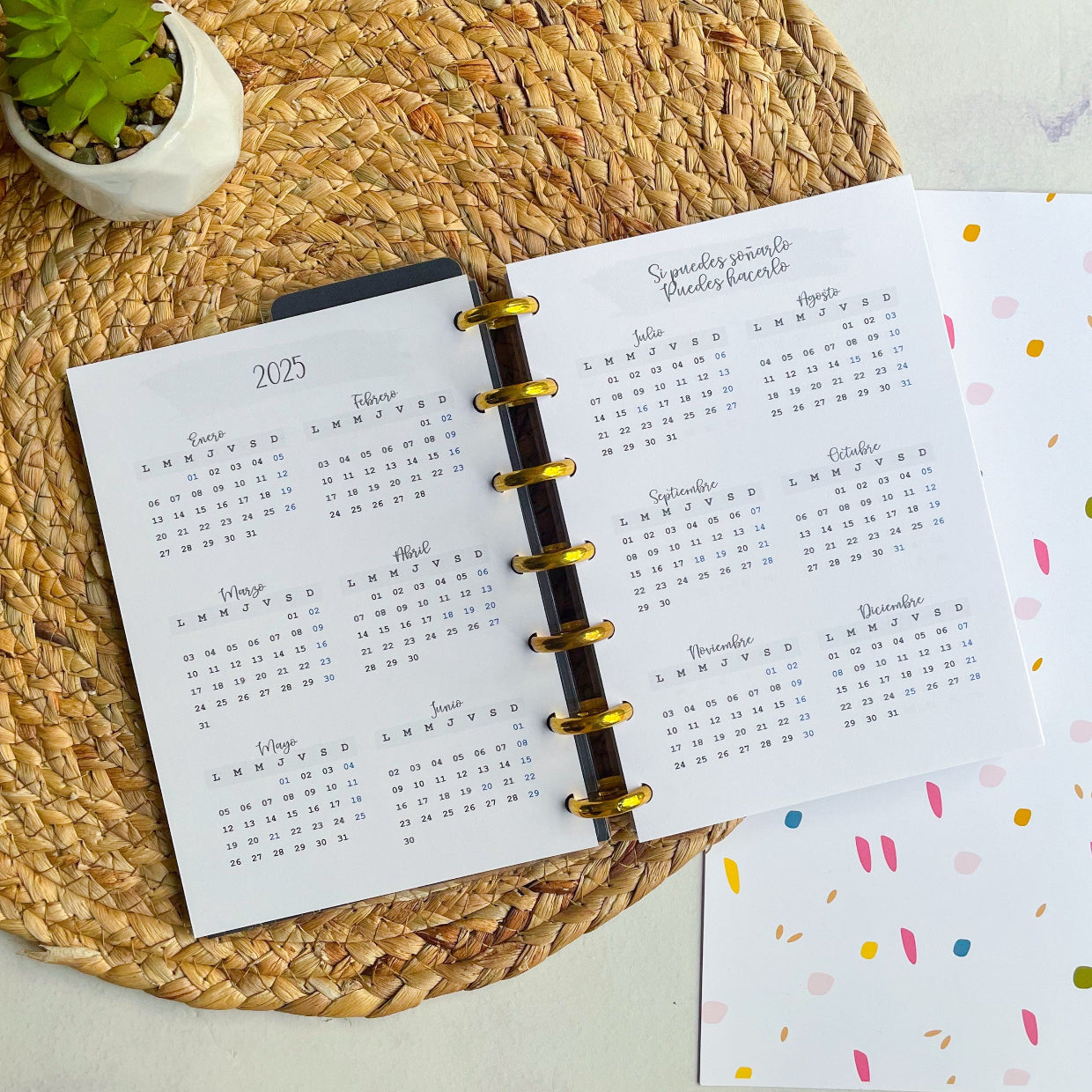 Cuaderno Discos negro con hojas