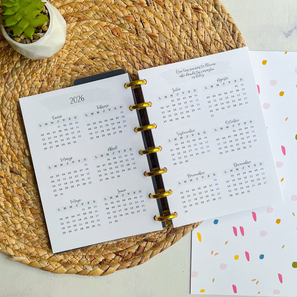 Cuaderno Discos negro con hojas