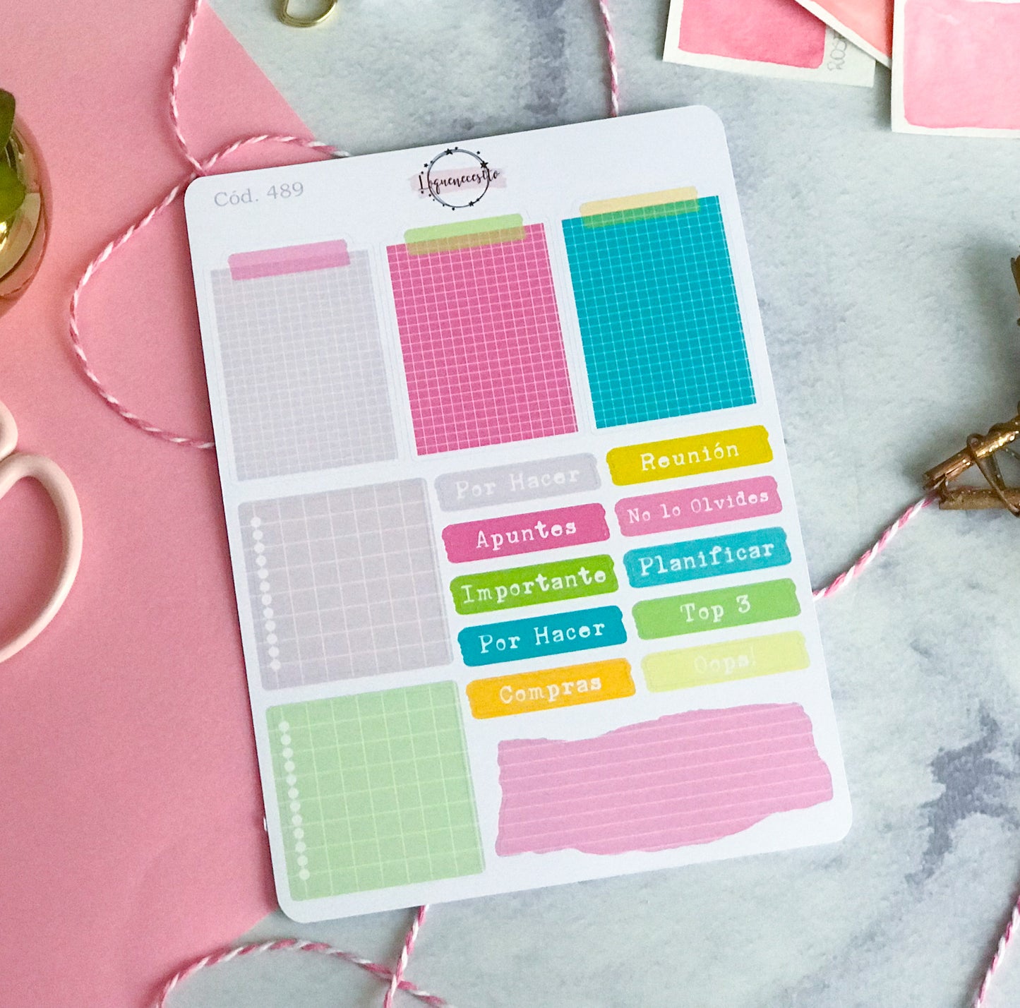 Pack sticker Esenciales para tu planner Summer P01 489