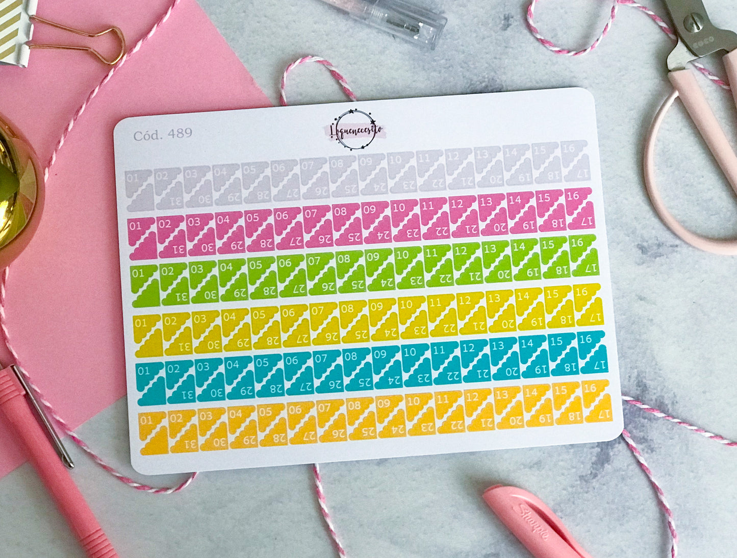 Pack sticker Esenciales para tu planner Summer P01 489