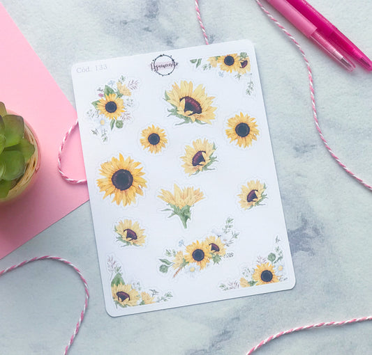 Sticker decorativo girasoles floral