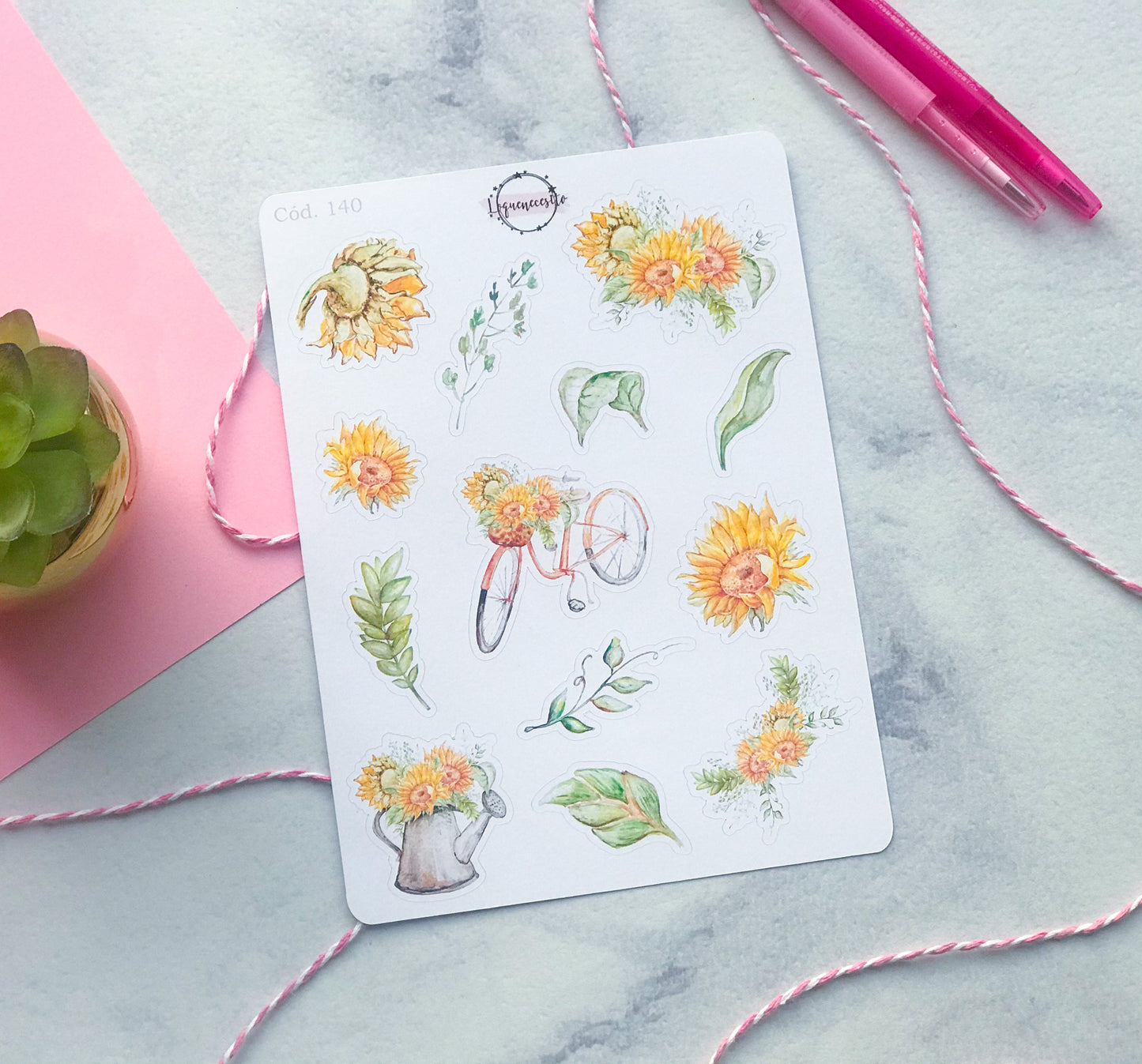 Sticker decorativo girasoles floral