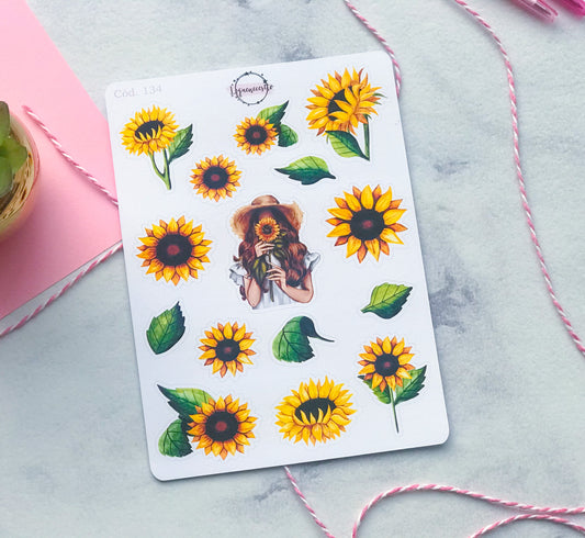 Sticker decorativo girasoles floral