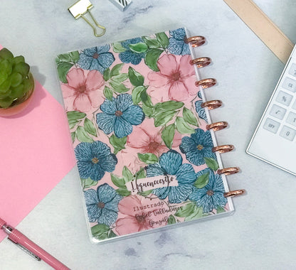 Cuaderno Discos floral zebra blue