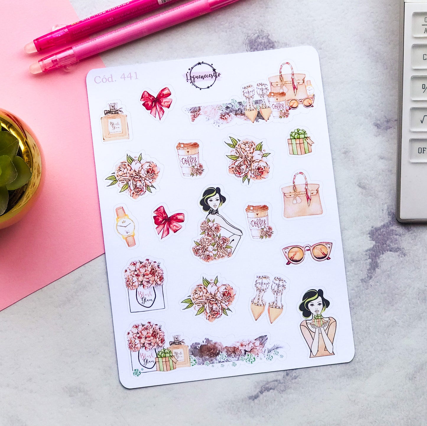 Sticker Blush floral 441