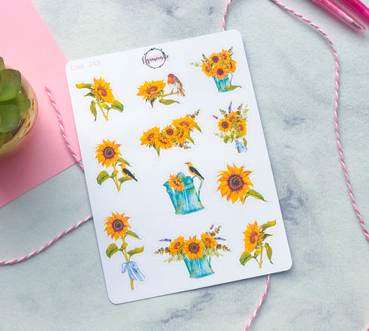 Sticker decorativo girasoles floral