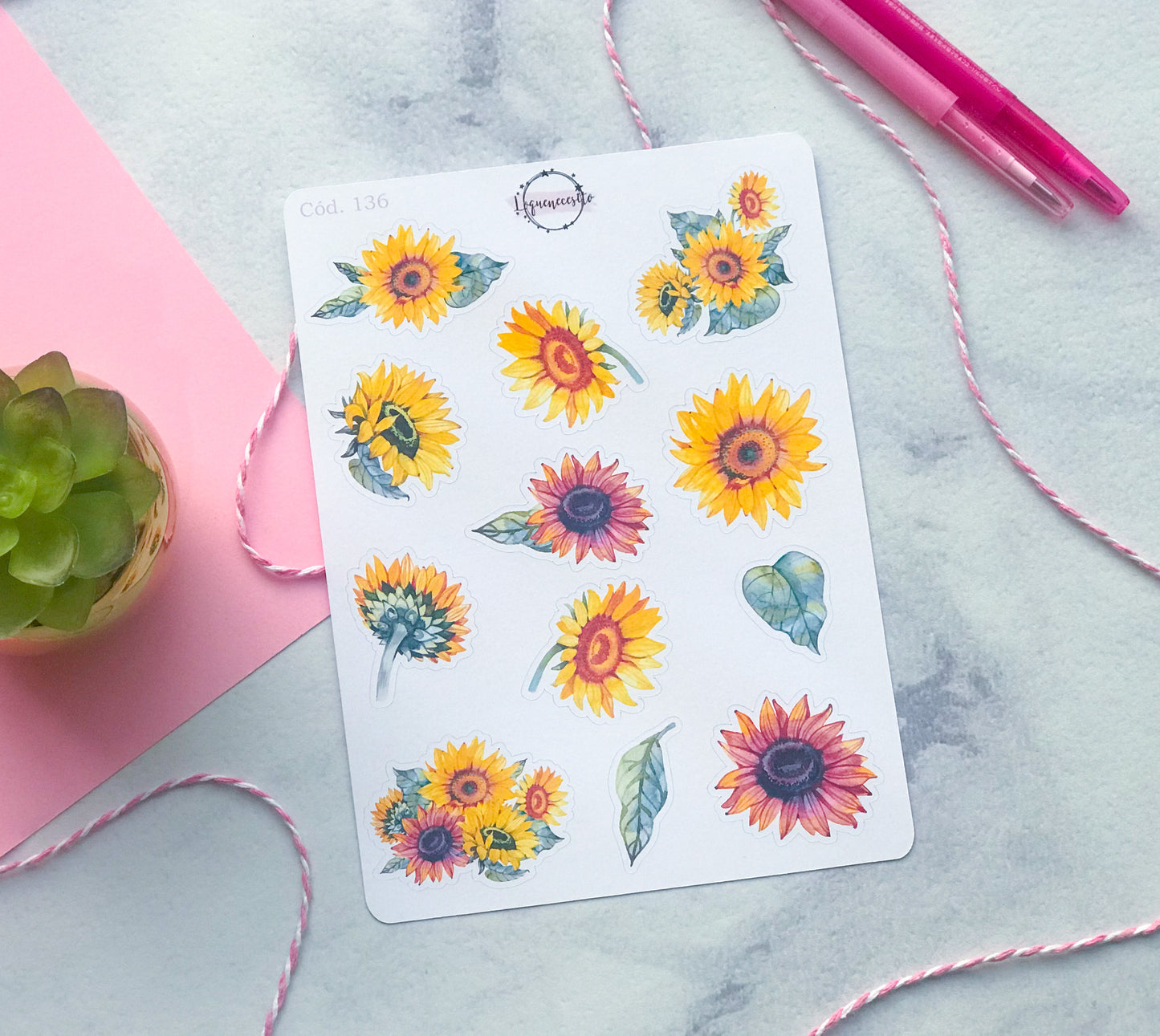 Sticker decorativo girasoles floral